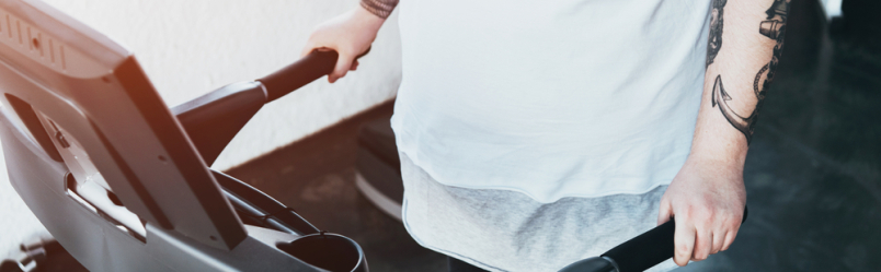 overweight man on treadmill